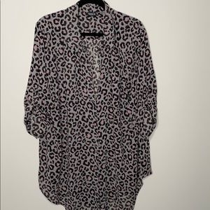 Torrid grey leopard chiffon tunic
